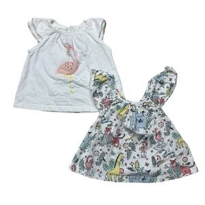 Charming Flamingo and Safari Print Kids Tops Set